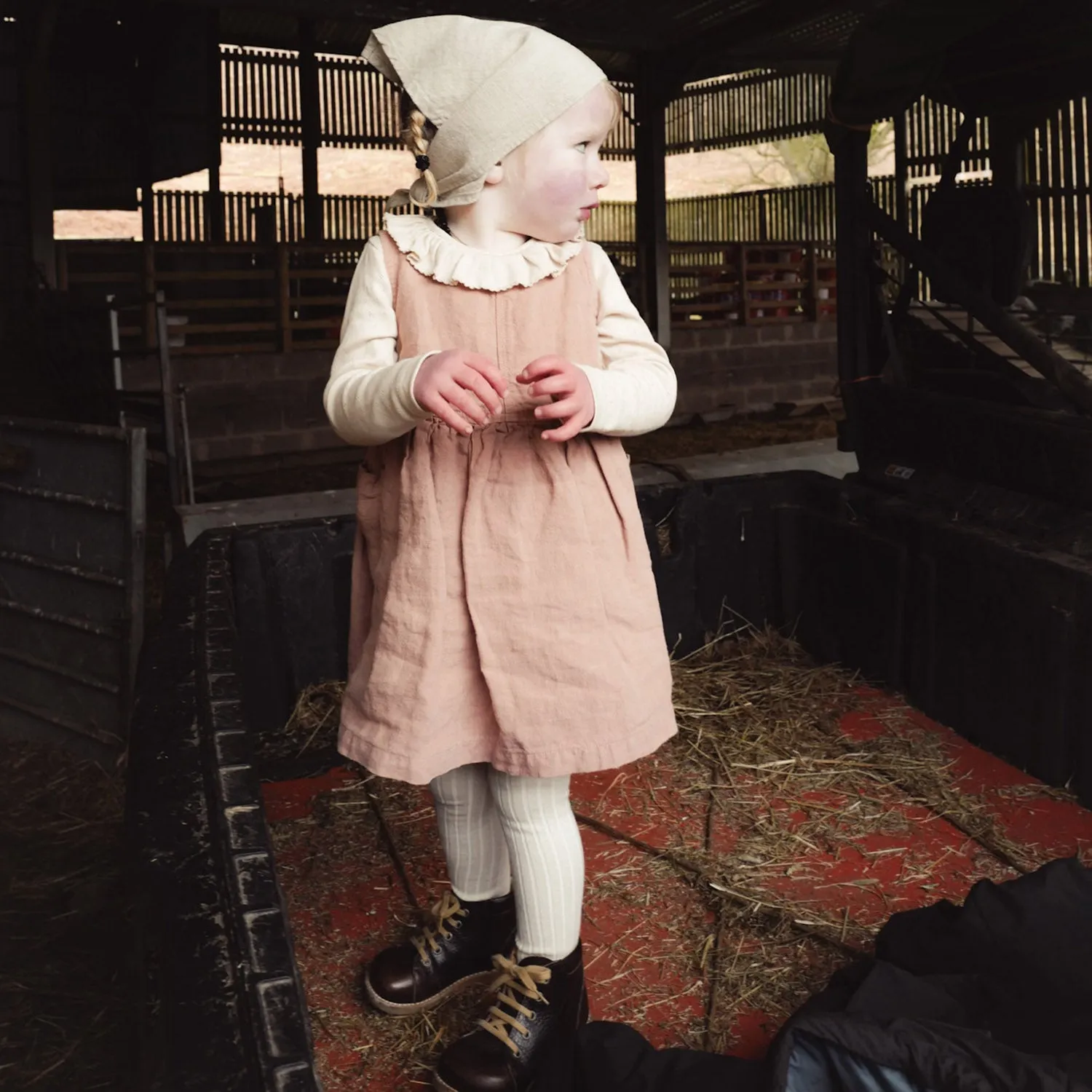 Aspen Baby & Kids Dress - Linen - Peony