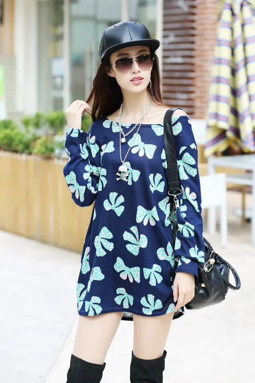 Autumn winter women dress plus size ropa mujer long sleeve o-neck print tunic tops loose vestidos invierno woman clothes