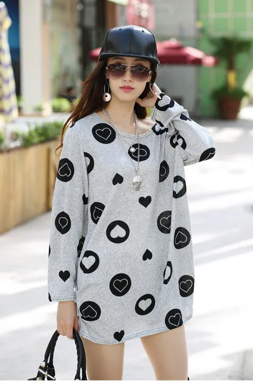 Autumn winter women dress plus size ropa mujer long sleeve o-neck print tunic tops loose vestidos invierno woman clothes