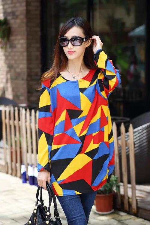 Autumn winter women dress plus size ropa mujer long sleeve o-neck print tunic tops loose vestidos invierno woman clothes
