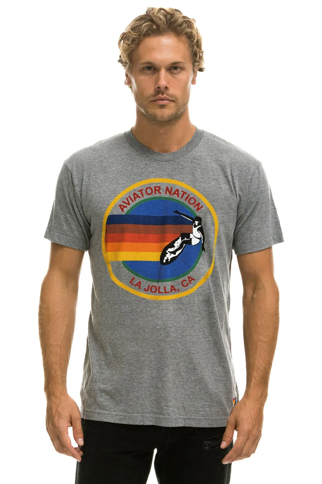 AVIATOR NATION LA JOLLA TEE - HEATHER GREY