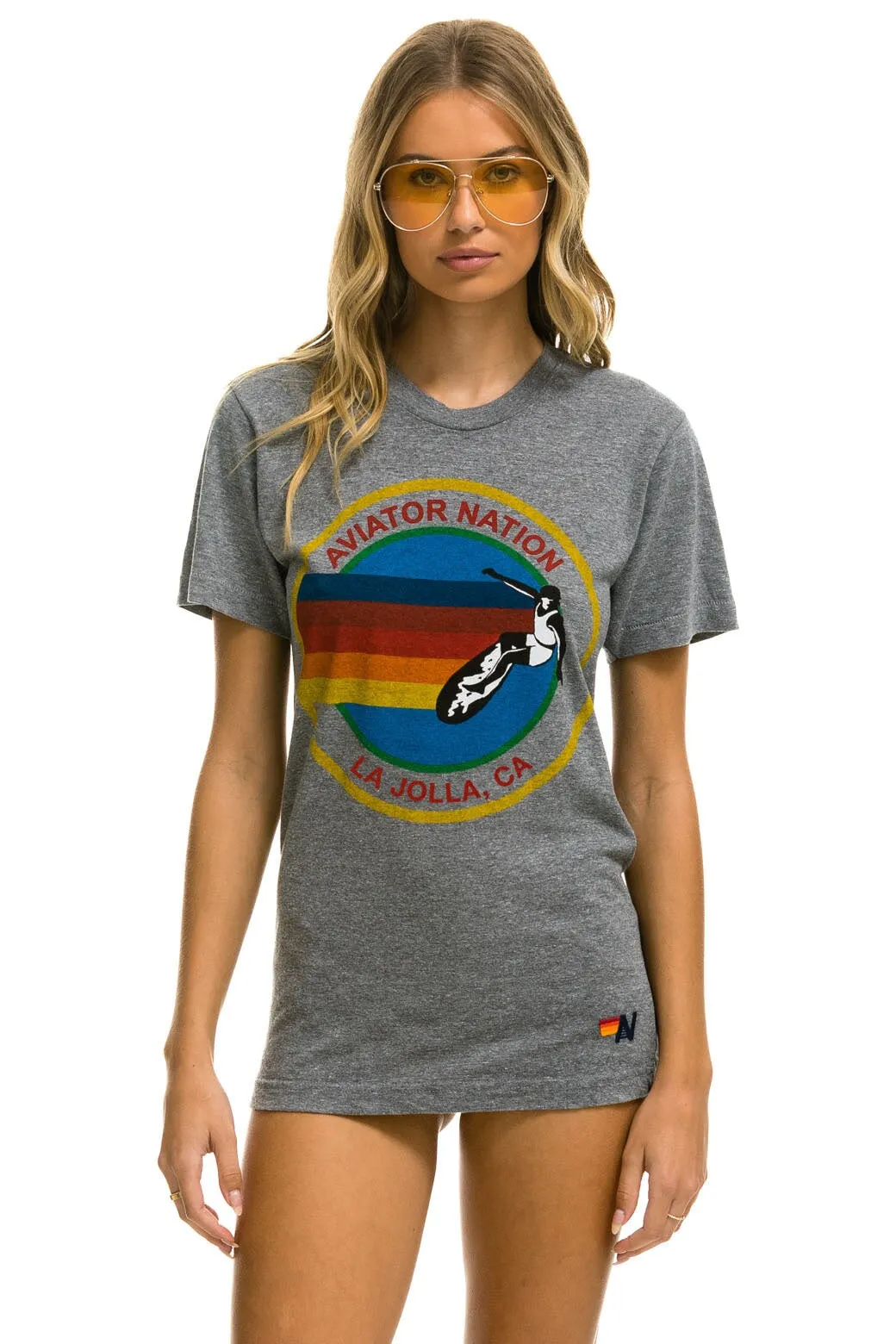 AVIATOR NATION LA JOLLA TEE - HEATHER GREY