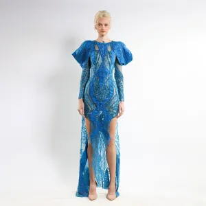 Azure Gemstone Elegance Dress