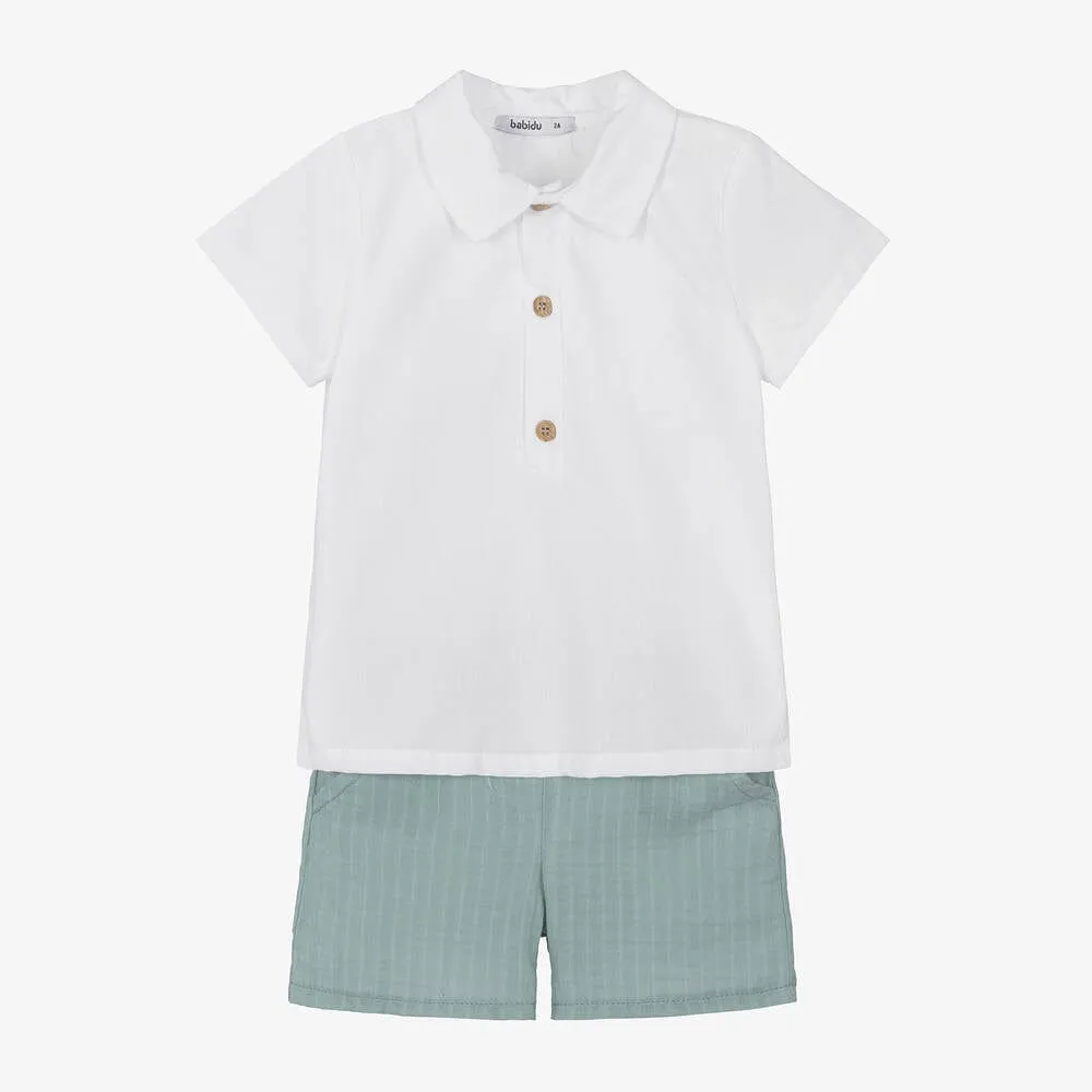 Babidu Boys Sage & White Two Piece