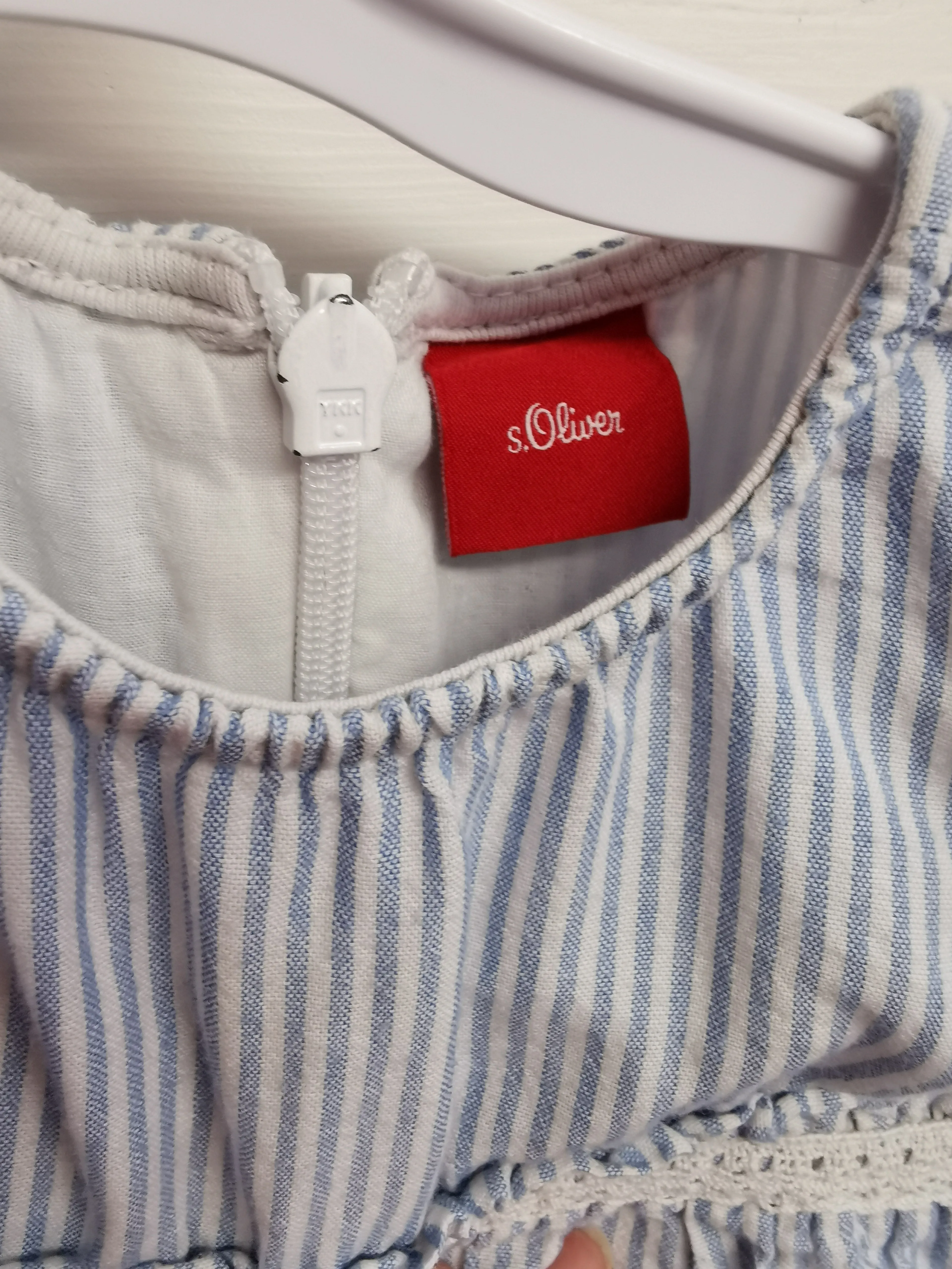 BABY GIRL SIZE 3/6 MONTHS - S.OLIVER UK Brand, Stripped Babydoll Dress EUC B37