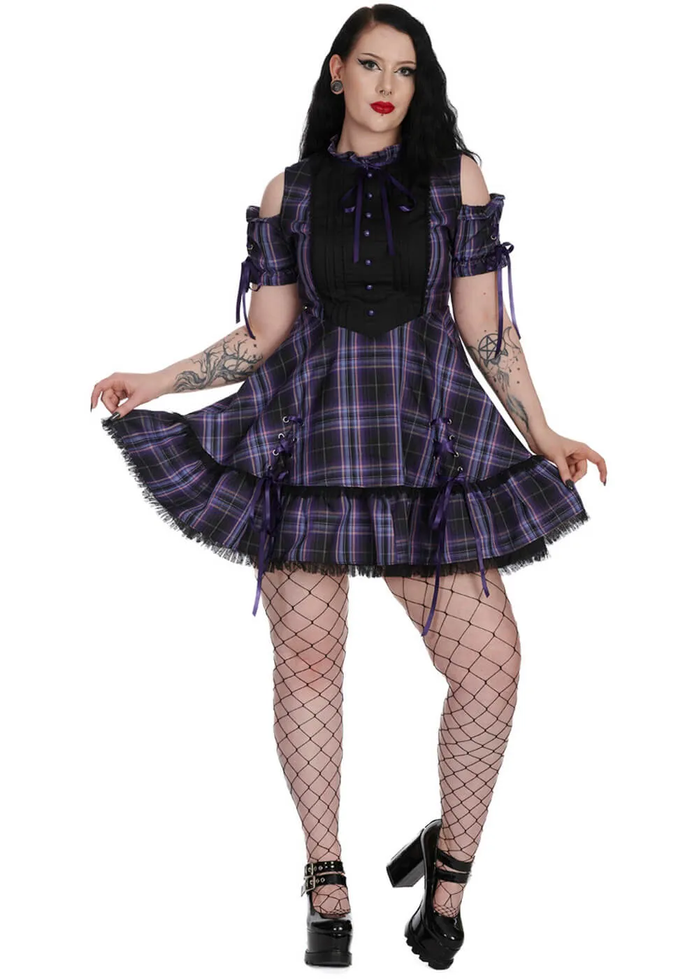 Banned Alternative Dark Doll Lolita Dress Black Purple