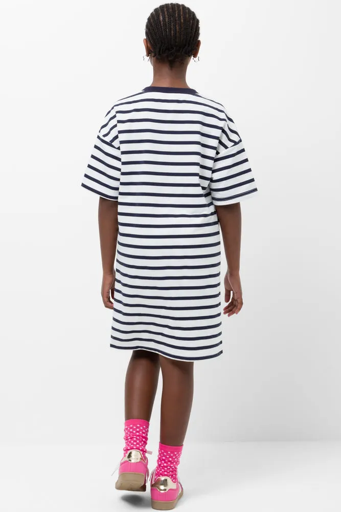 Barbie Stripe Dress Navy & White