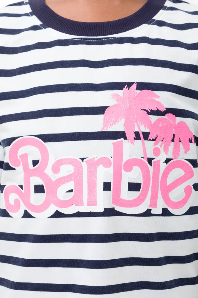 Barbie Stripe Dress Navy & White