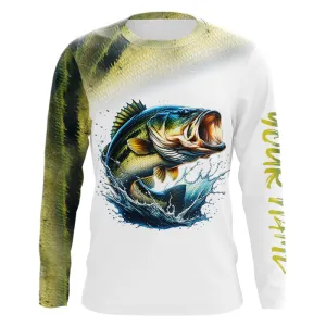 Bass Fishing Customize Name UV protection long sleeves fishing shirt for men NPQ92