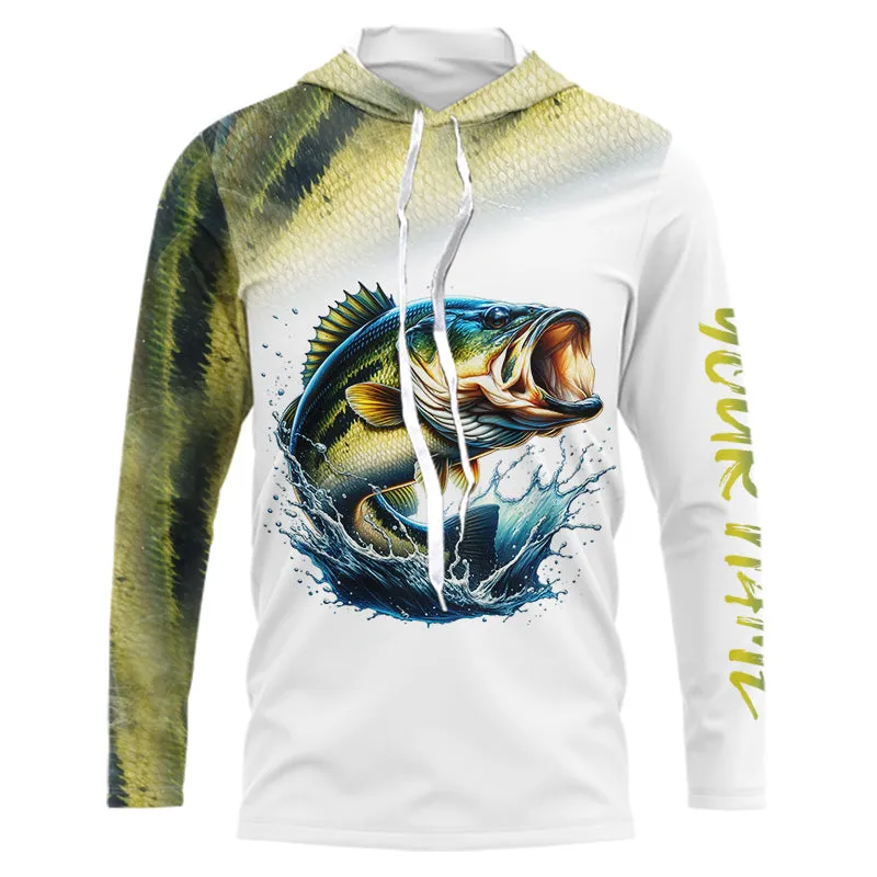 Bass Fishing Customize Name UV protection long sleeves fishing shirt for men NPQ92