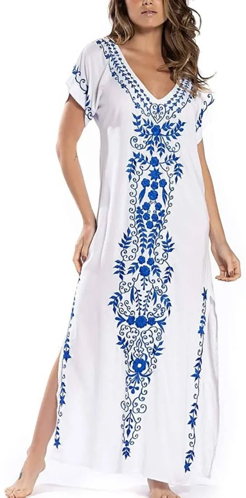 Beach Pattern Kaftan Cover Up Dress