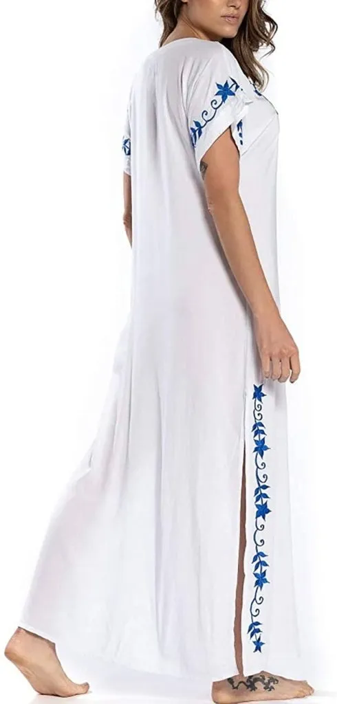 Beach Pattern Kaftan Cover Up Dress