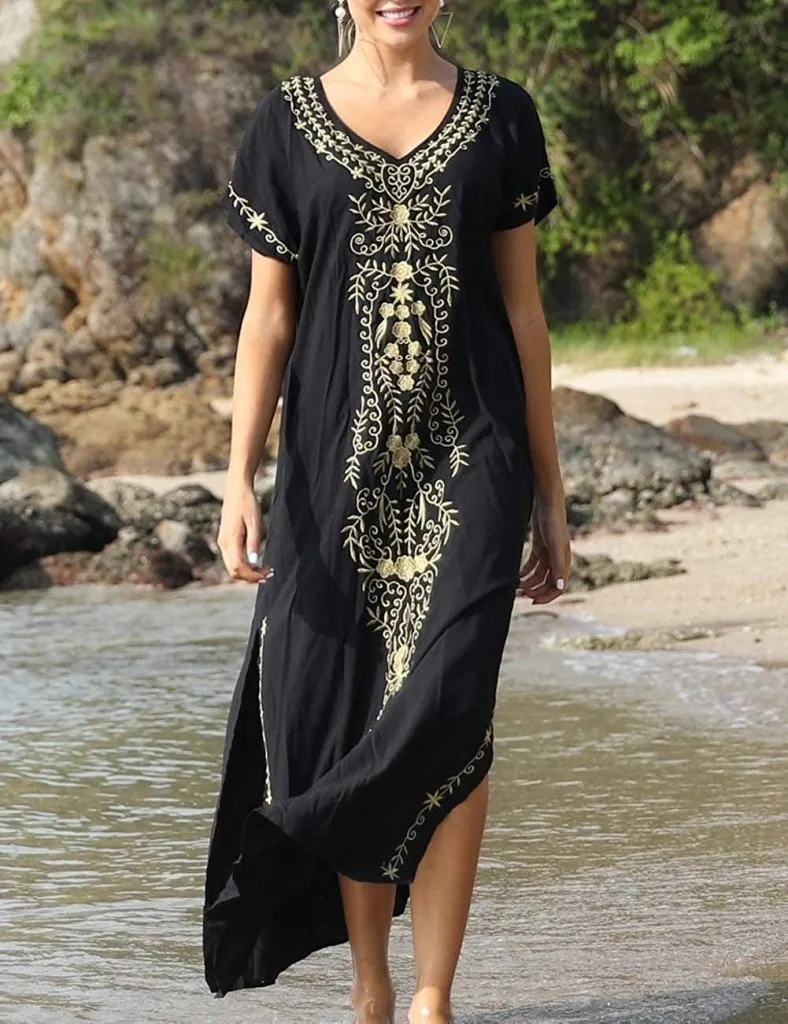 Beach Pattern Kaftan Cover Up Dress