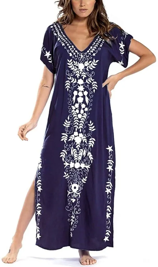 Beach Pattern Kaftan Cover Up Dress