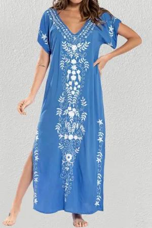Beach Pattern Kaftan Cover Up Dress