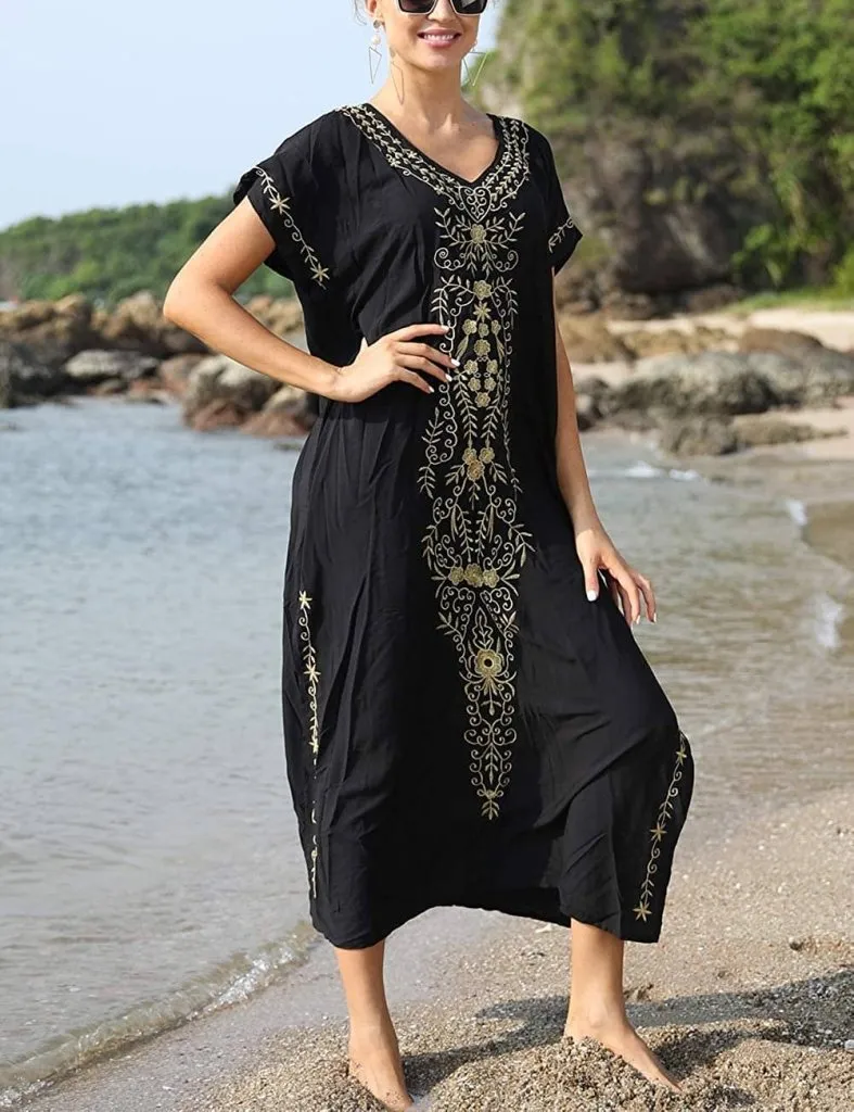 Beach Pattern Kaftan Cover Up Dress