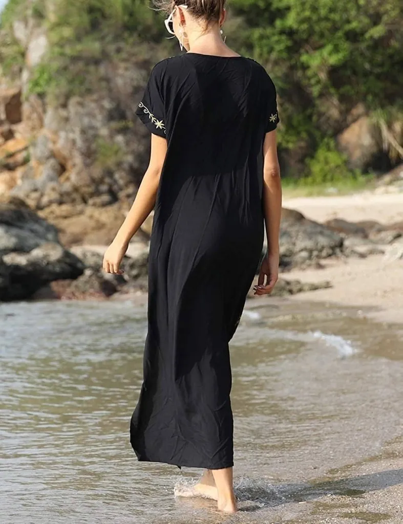 Beach Pattern Kaftan Cover Up Dress