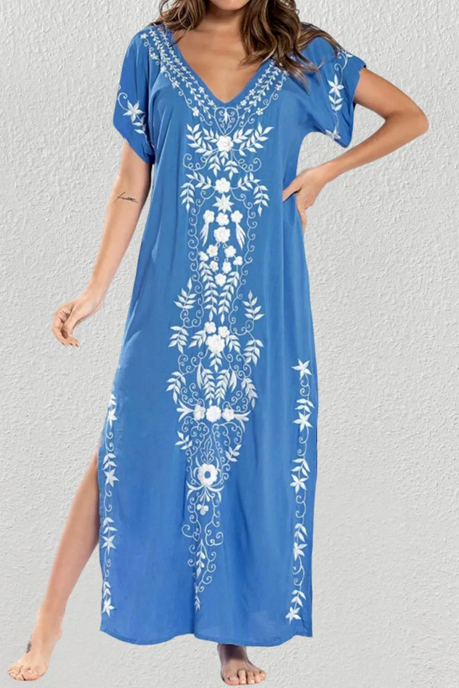 Beach Pattern Kaftan Cover Up Dress