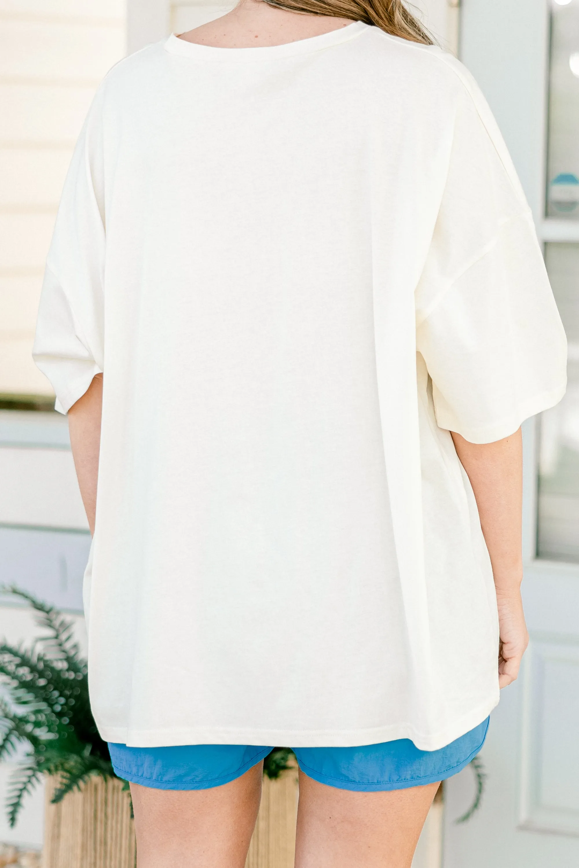 Beach Scene Boyfriend Tee, Ivory