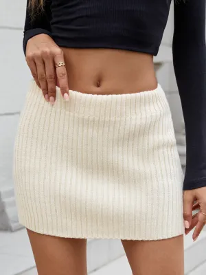 Bella Ribbed Mini Sweater Skirt | 2 Colors | Poundton