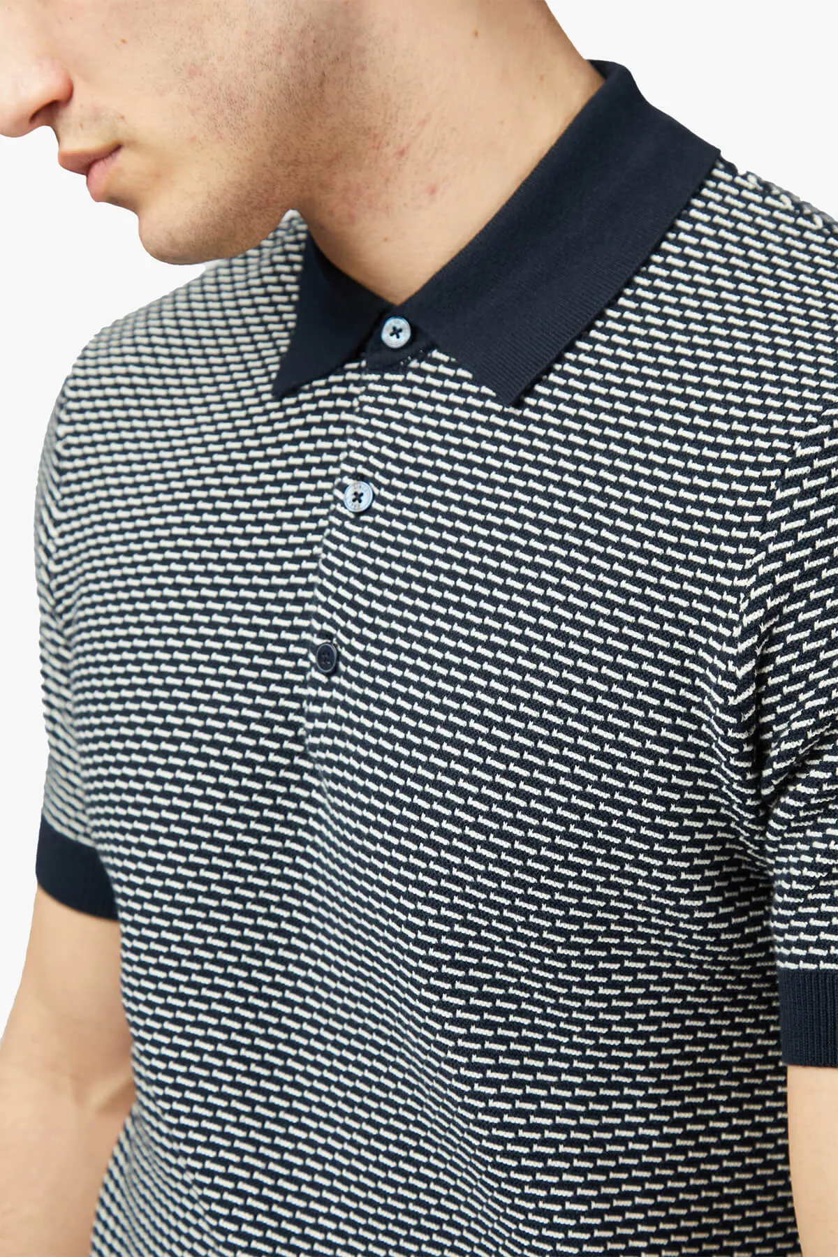 BEN SHERMAN | Bicoloured Textured Polo