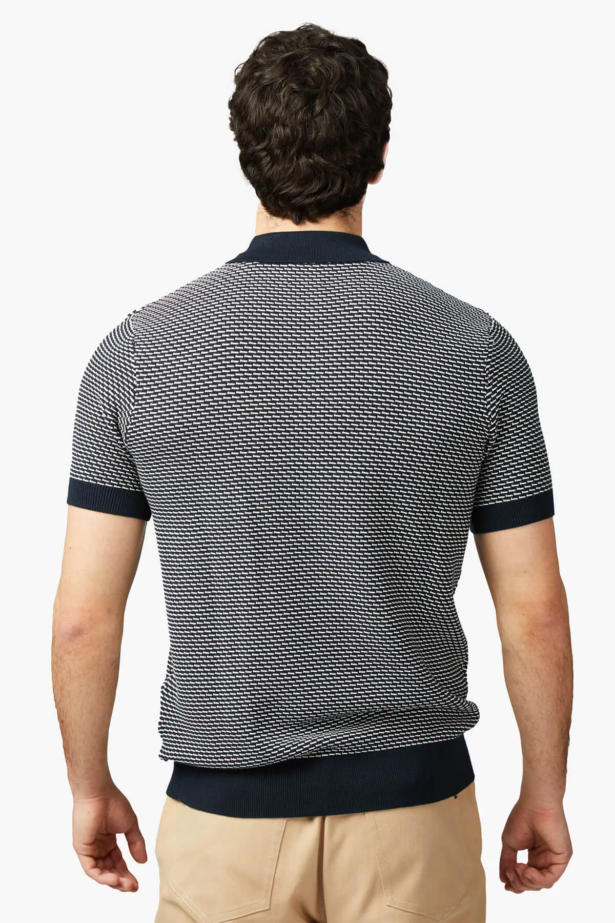 BEN SHERMAN | Bicoloured Textured Polo