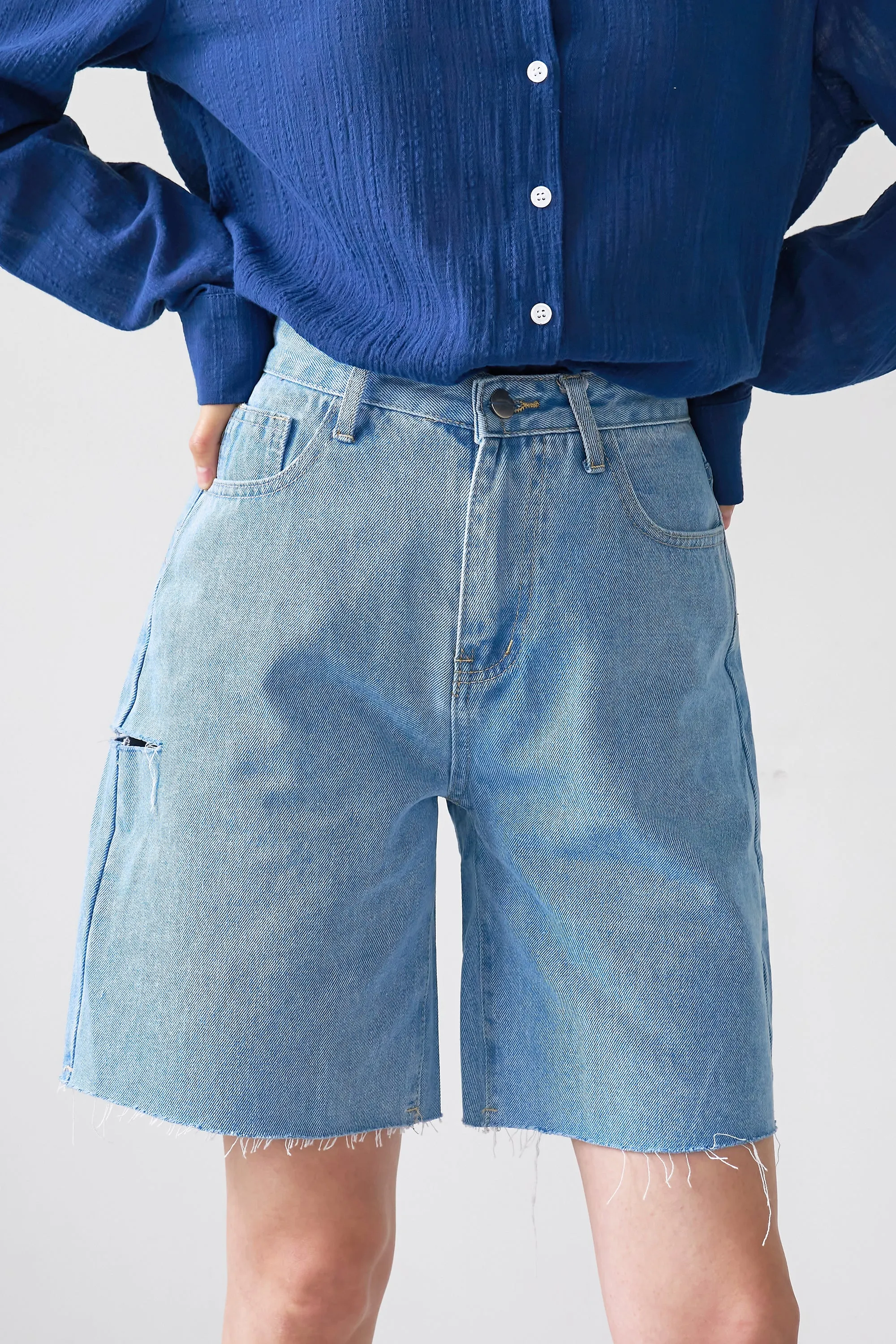 Benny Cut-out Denim Shorts