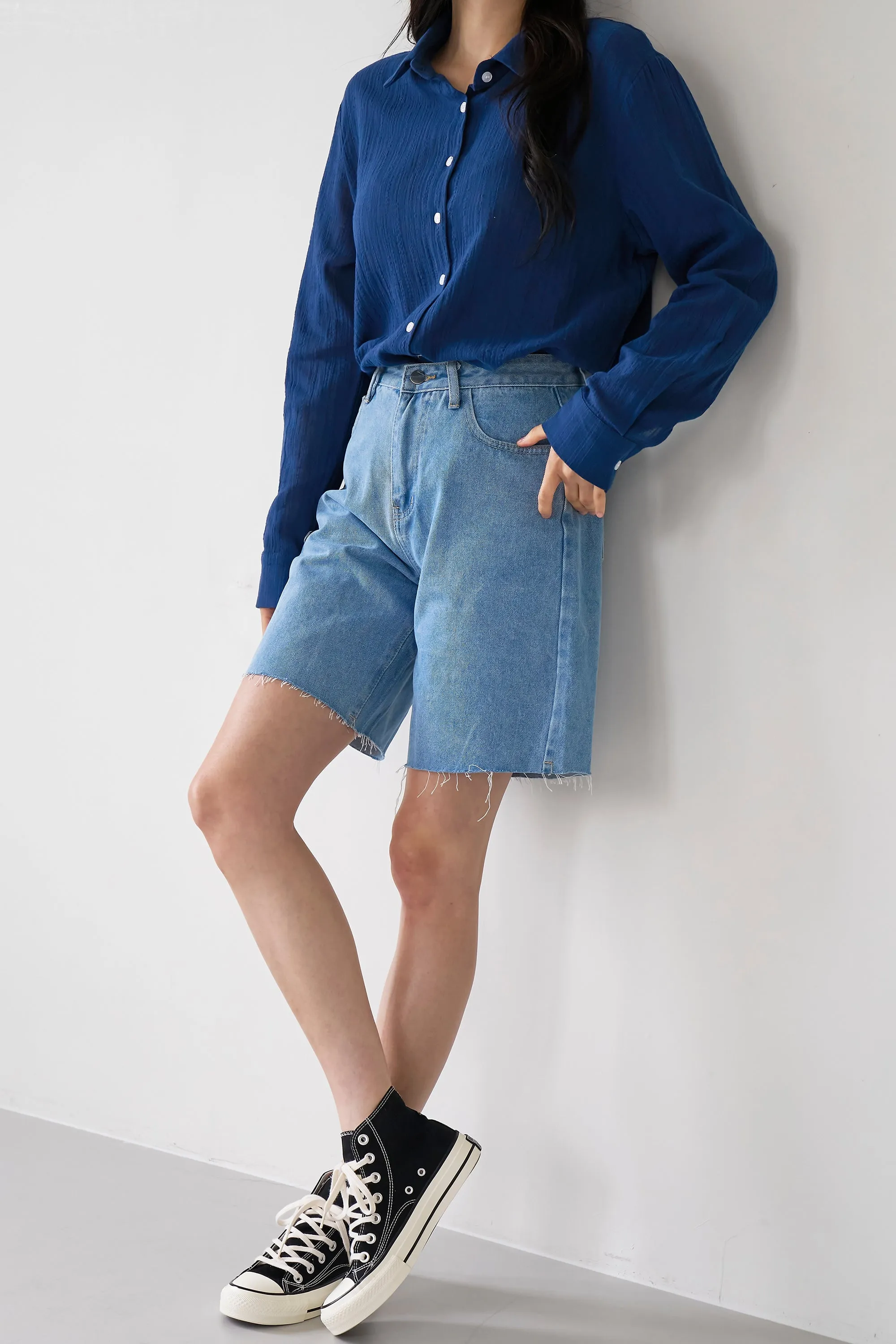 Benny Cut-out Denim Shorts