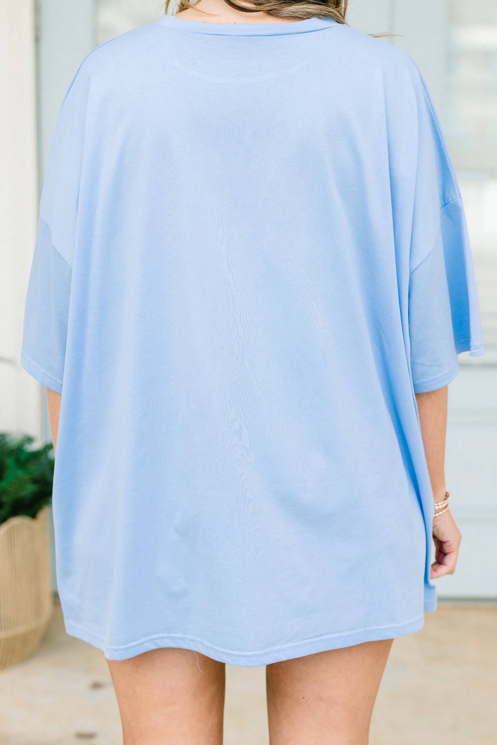 Better At The Beach Boyfriend Tee, Spring Blue