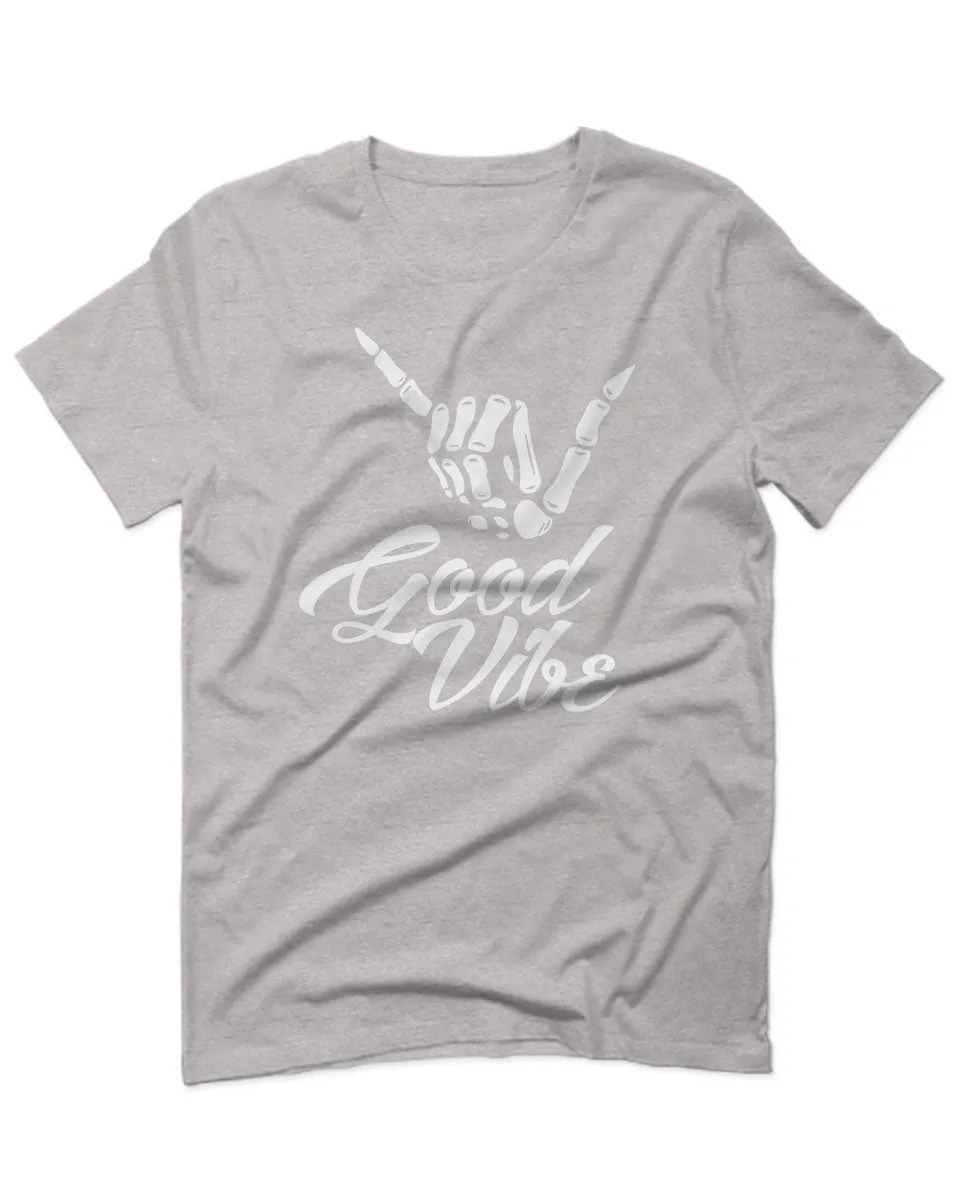 Big Good Vibe Bones Hand Shaka Cool Vintage Hipster Graphic For men T Shirt