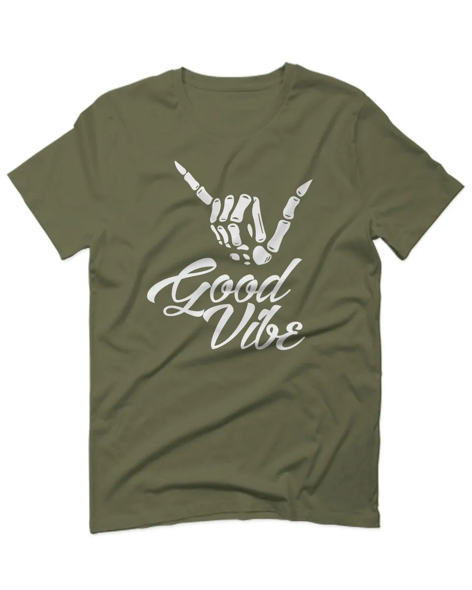 Big Good Vibe Bones Hand Shaka Cool Vintage Hipster Graphic For men T Shirt