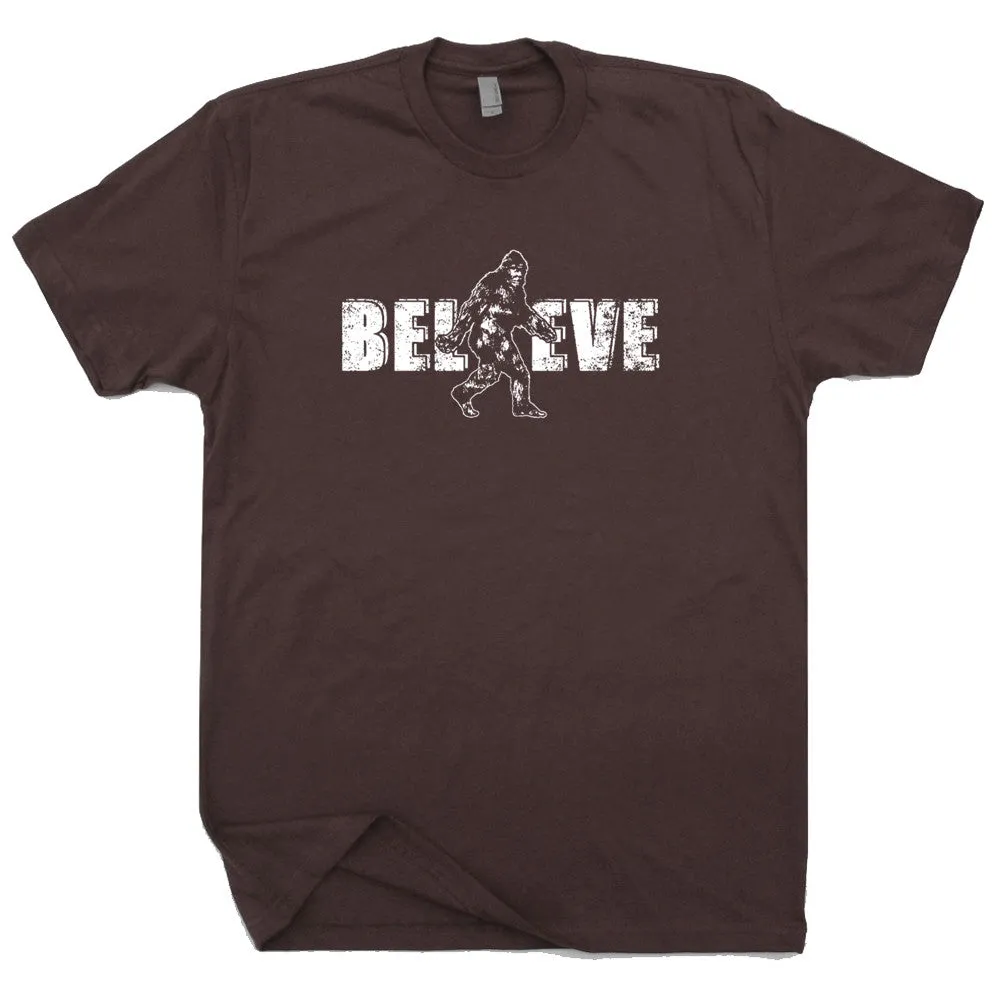 Bigfoot Believe T Shirt Funny Sasquatch T Shirt Yeti T Shirt