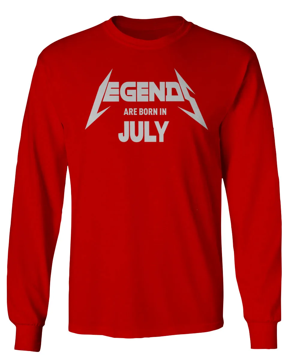 Birthday Gift Legends are Born in July mens Long sleeve t shirt