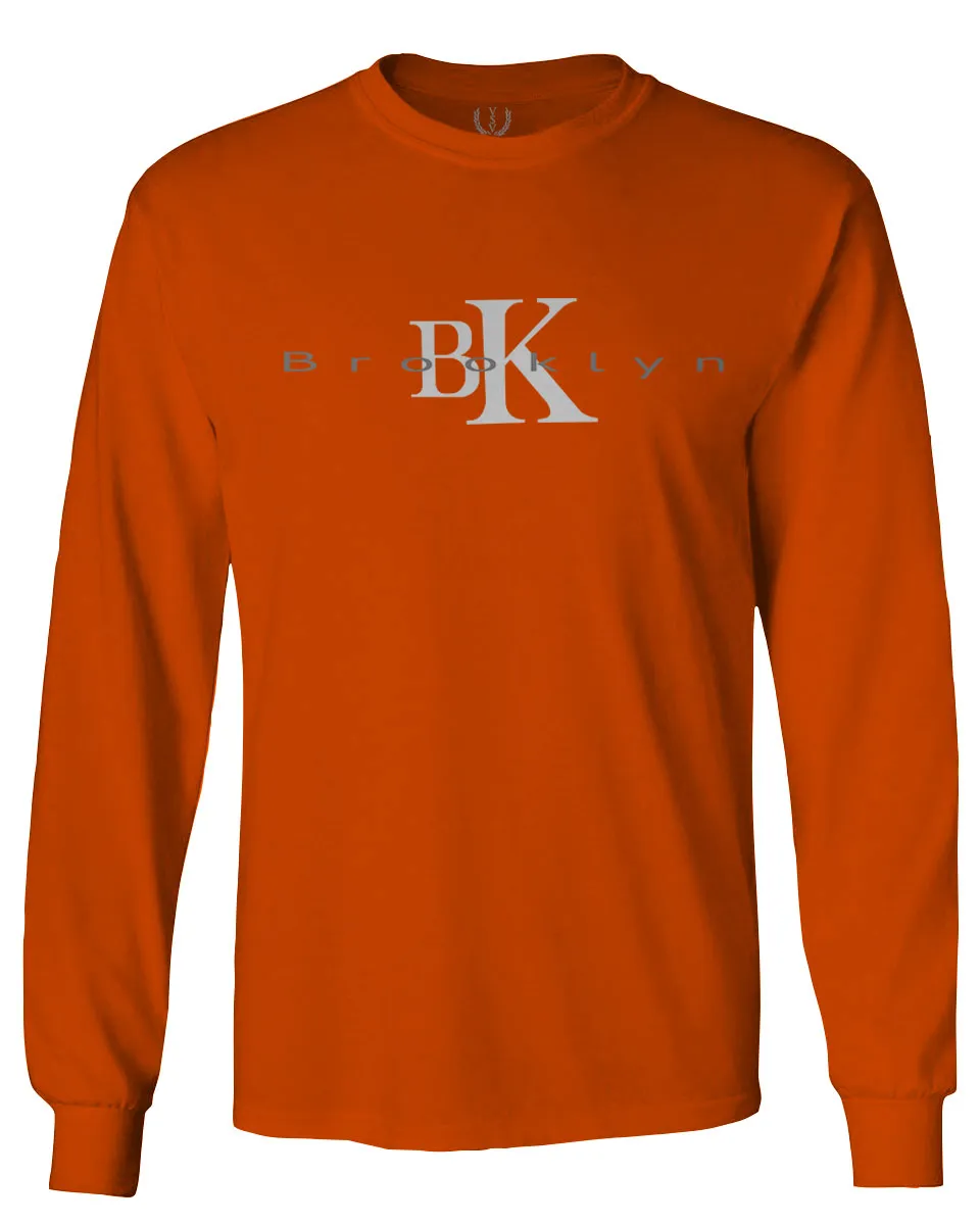 BK Brooklyn Street WEAR NYC New York Cool Fonts mens Long sleeve t shirt
