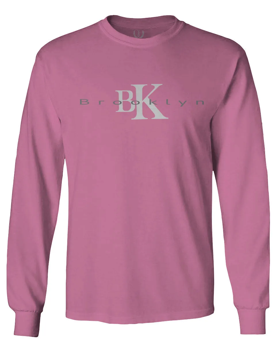 BK Brooklyn Street WEAR NYC New York Cool Fonts mens Long sleeve t shirt