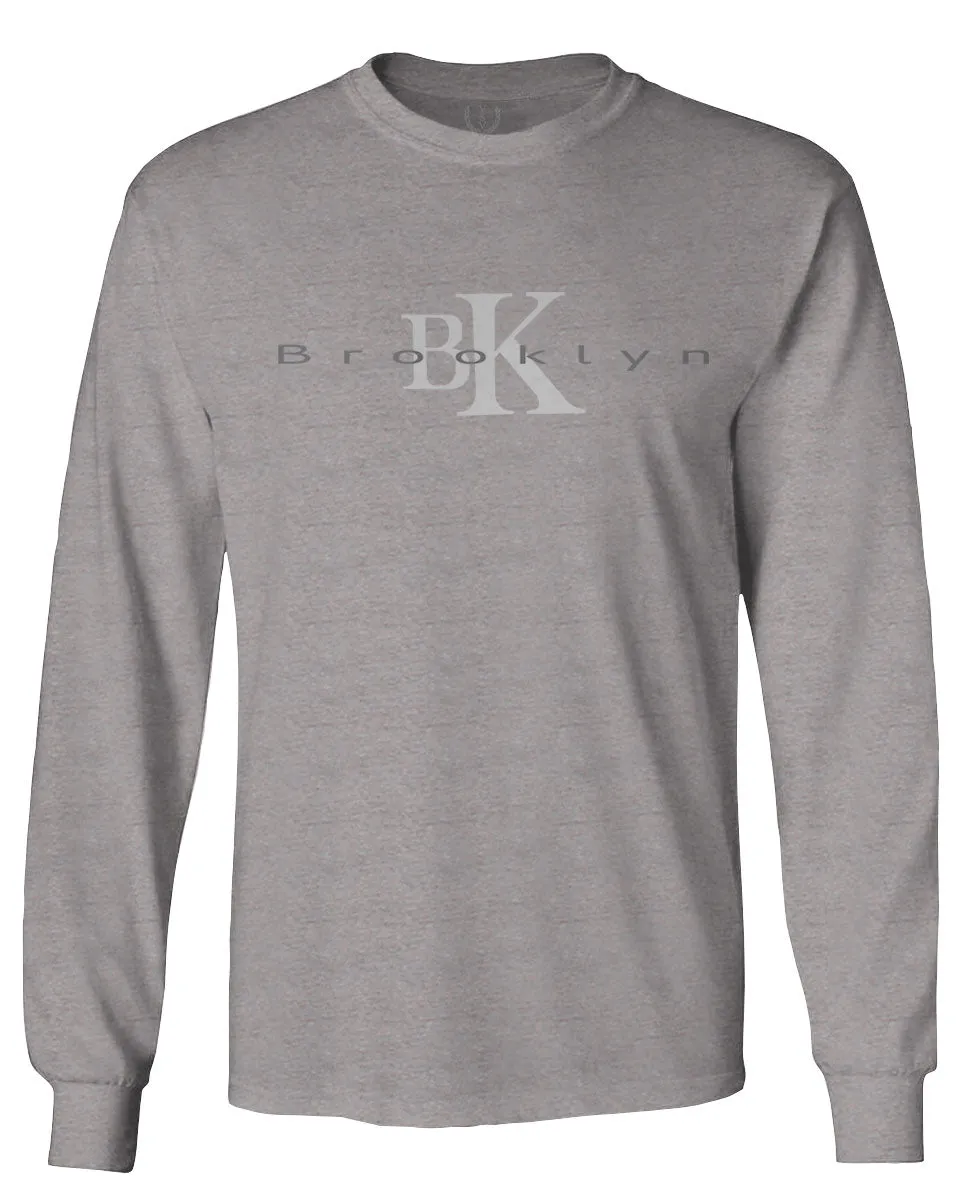 BK Brooklyn Street WEAR NYC New York Cool Fonts mens Long sleeve t shirt