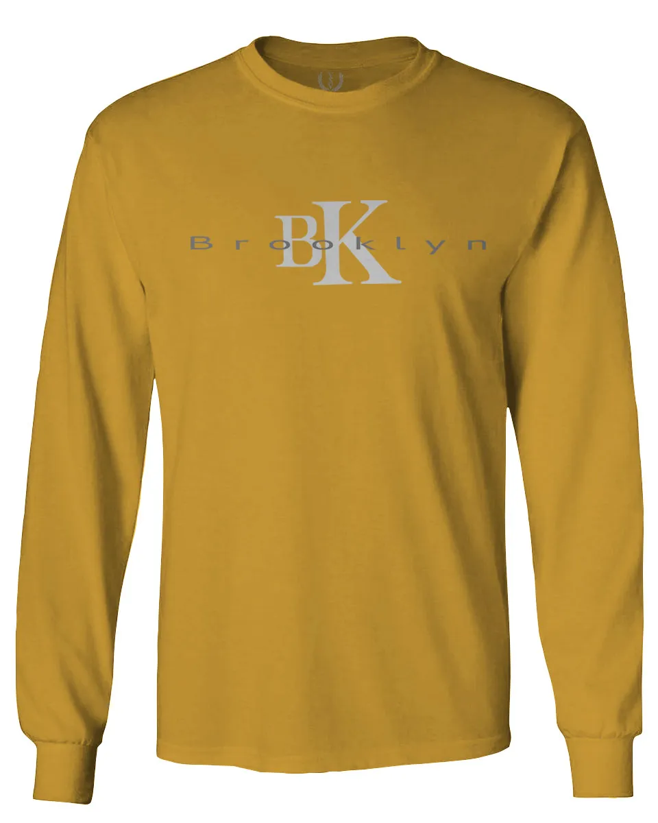 BK Brooklyn Street WEAR NYC New York Cool Fonts mens Long sleeve t shirt