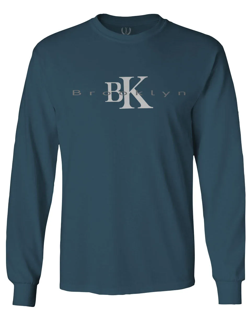 BK Brooklyn Street WEAR NYC New York Cool Fonts mens Long sleeve t shirt