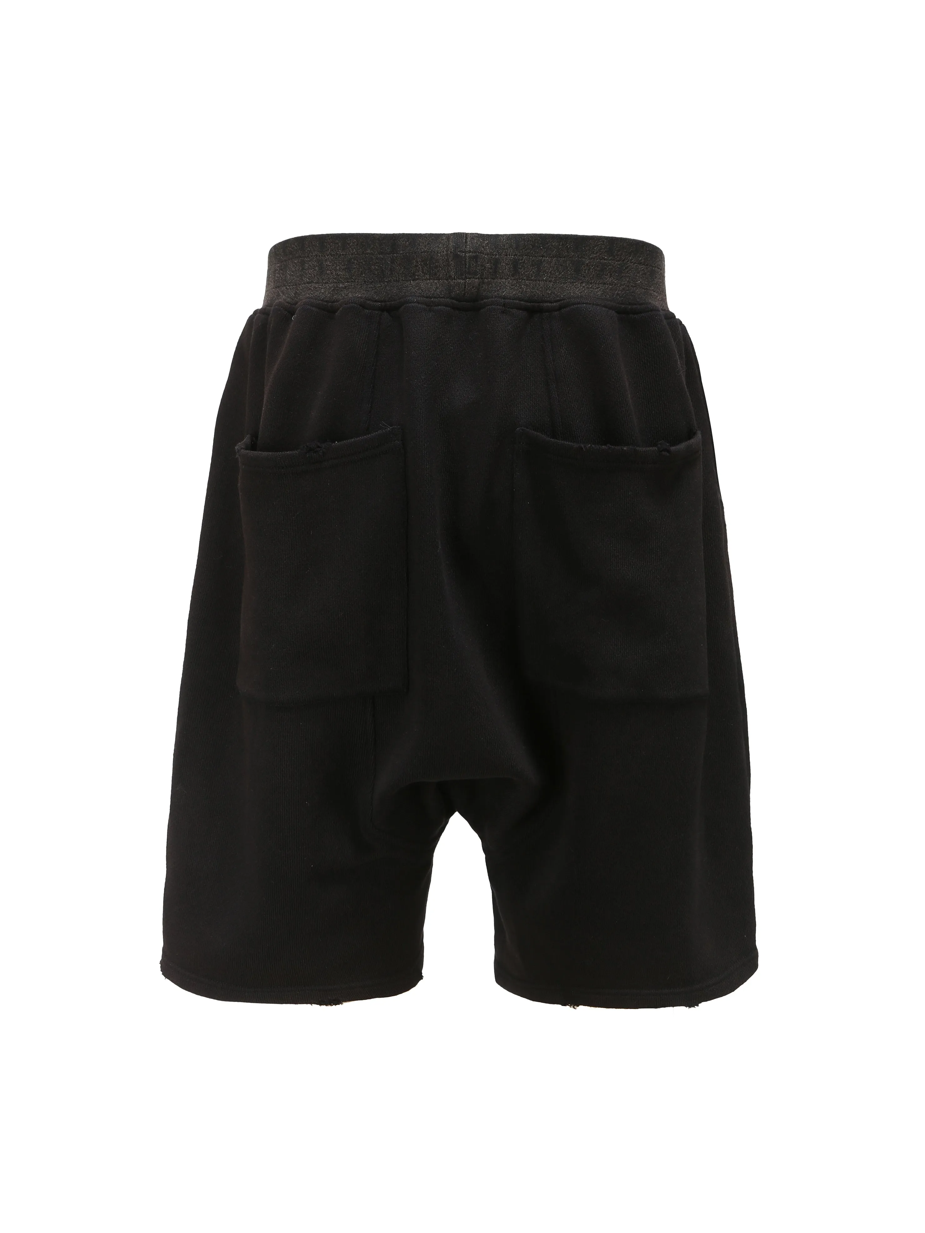 Black antique brass patina logo shorts