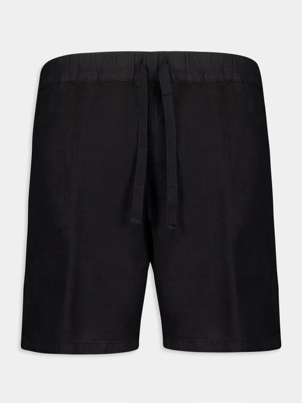 Black Bermuda Linen Shorts
