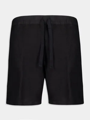 Black Bermuda Linen Shorts