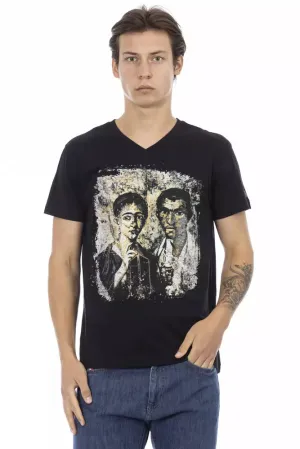 Black Cotton Men T-Shirt
