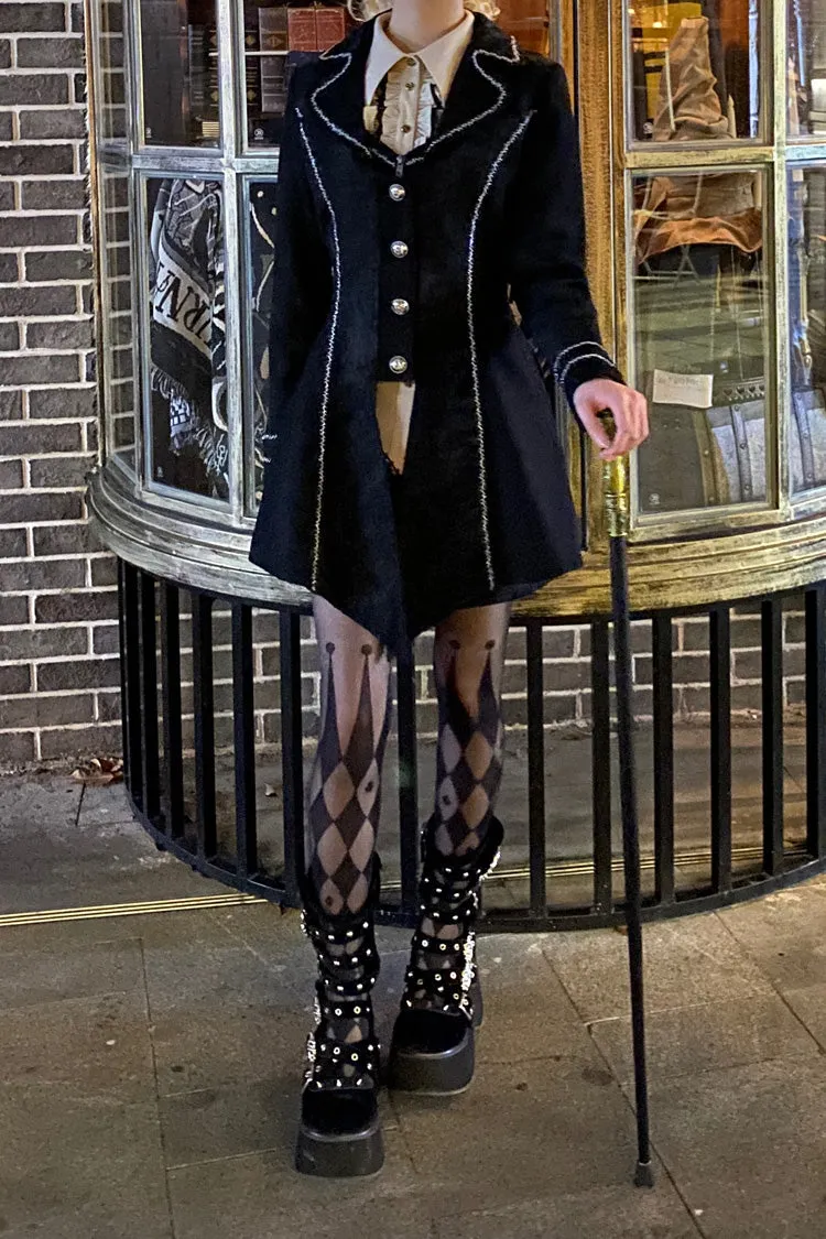 Black Hot Stamping Embroidery Ouji Handsome Cool Lolita Vest
