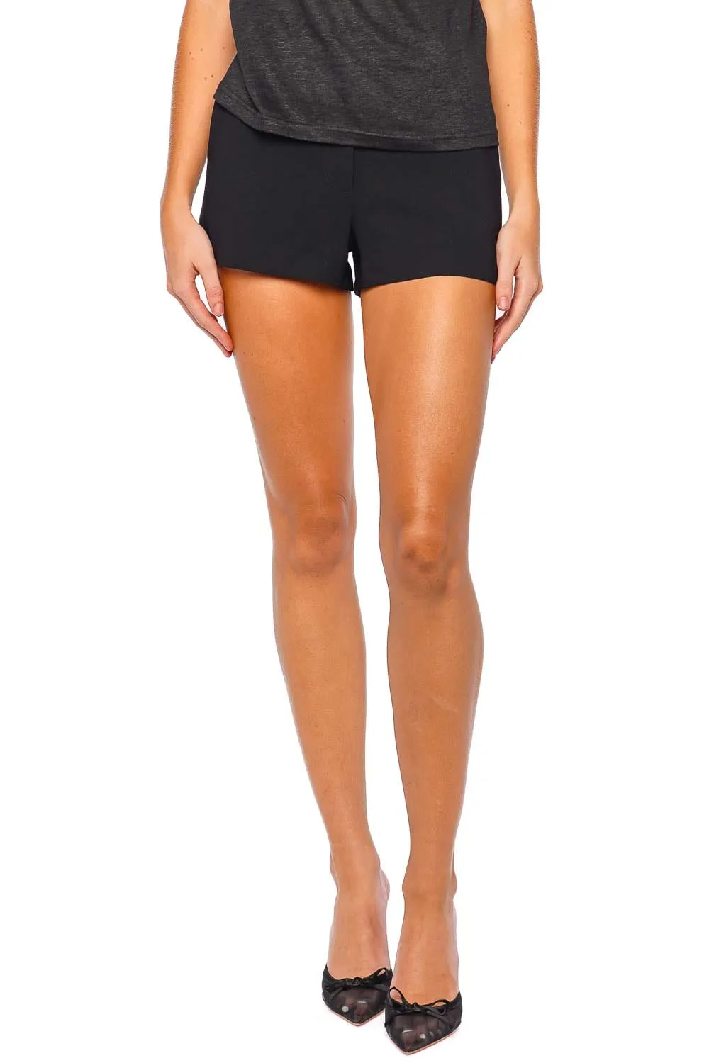 Black Satin Tuxedo Short