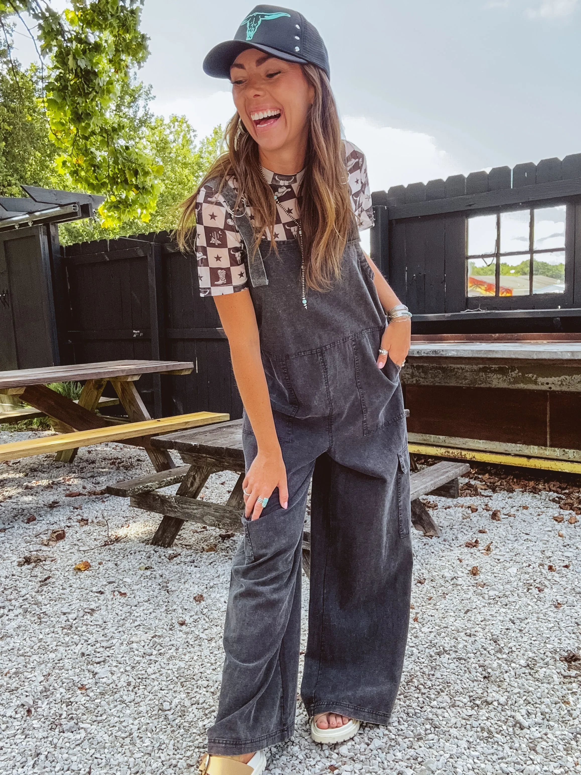 Black Sugar Mineral Wash Jumpsuit