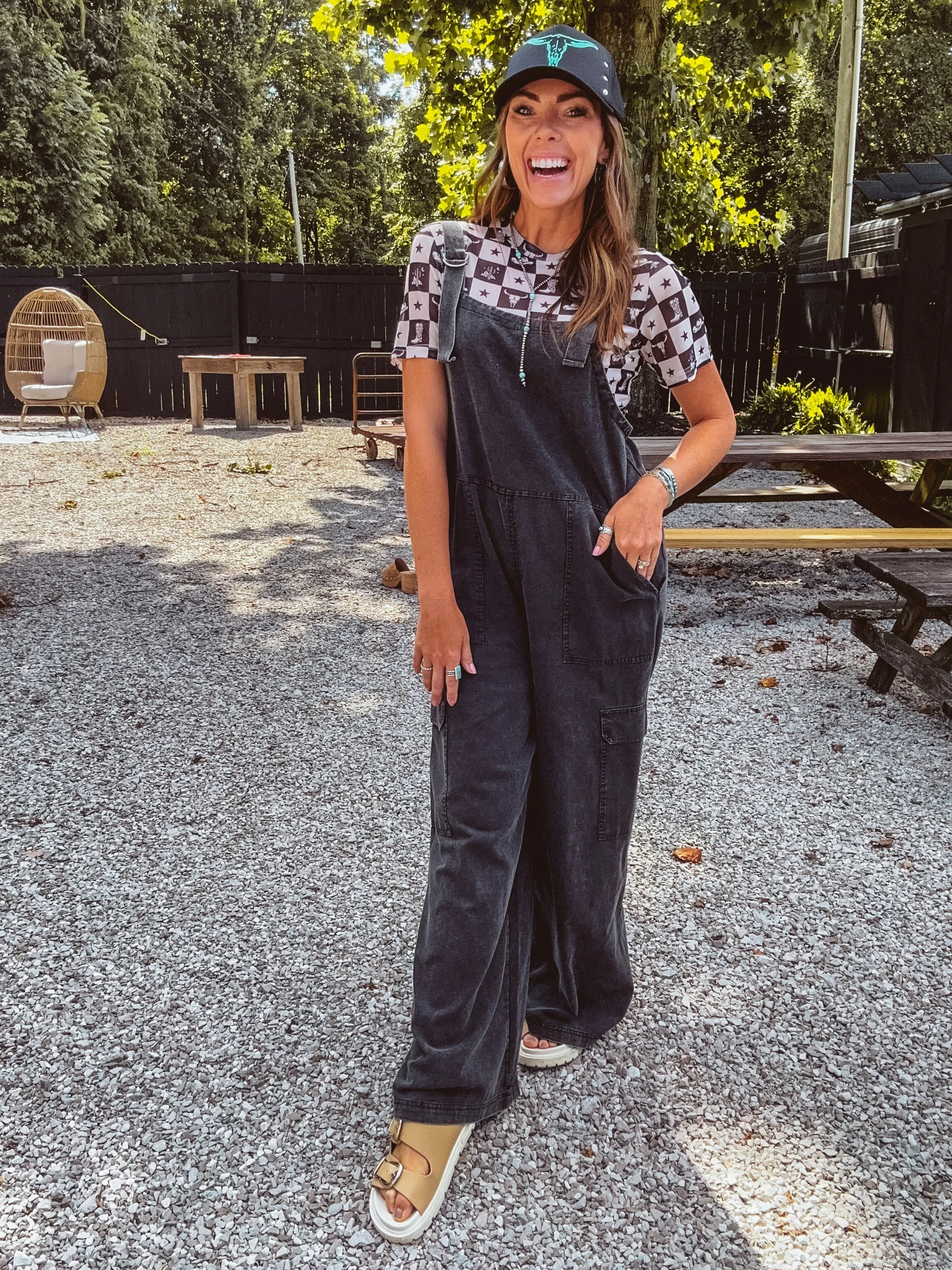 Black Sugar Mineral Wash Jumpsuit