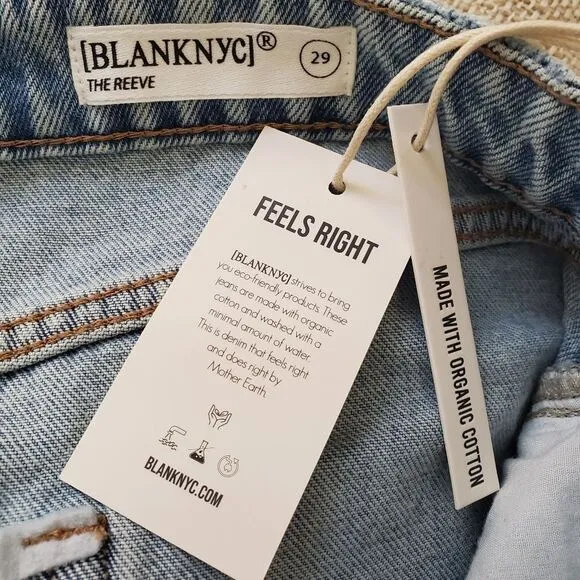 Blank NYC Reeve Sustainable High-Rise Ribcage Shorts sz 29