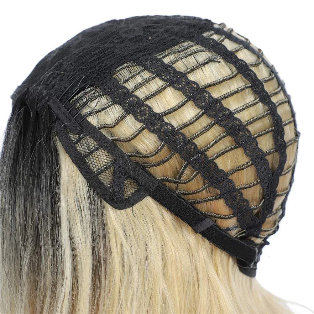 Blonde ombre wavy 24" | trendy wigs | synthetic top quality heat resistant fiber | human hair feel | free shipping 35  delivery 3 to 5 days