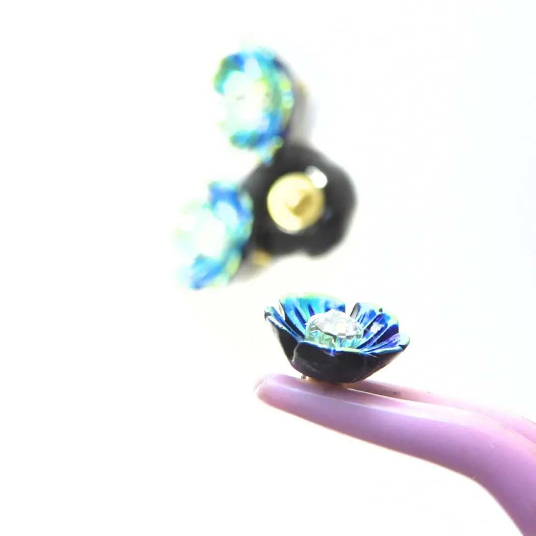 Blue Flower Buttons for Sewing