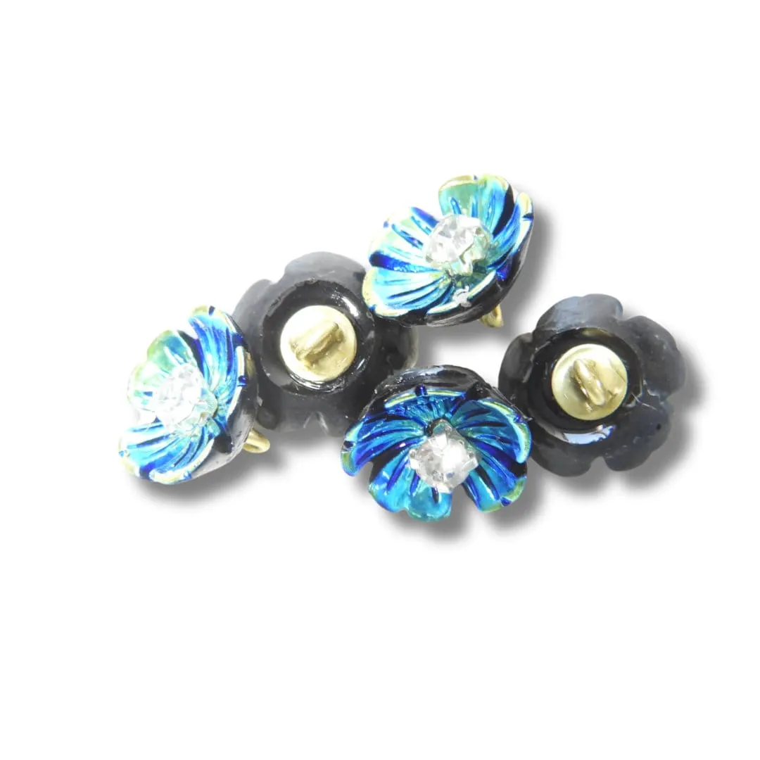 Blue Flower Buttons for Sewing